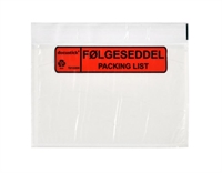 Følgeseddellomme C6 med tryk 165x122 mm - 1000 stk.